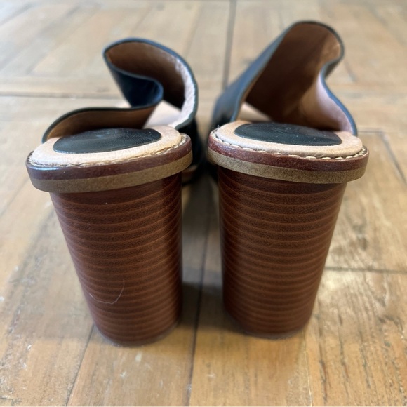 Madewell Finch Mule Sandal Women’s 9 Black Leather Open Toe High Heel - Picture 5 of 12